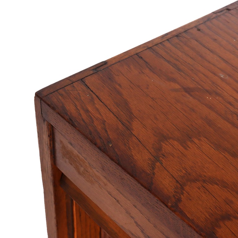 Antique Oak Roll Front Cabinet C1920
