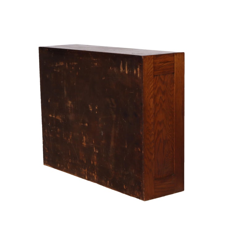 Antique Oak Roll Front Cabinet C1920