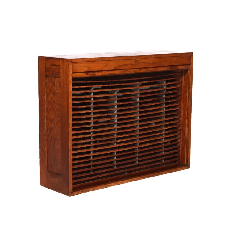 Antique Oak Roll Front Cabinet C1920