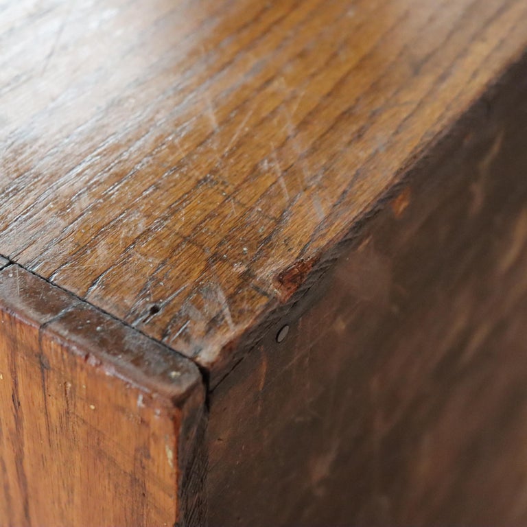 Antique Oak Roll Front Cabinet C1920