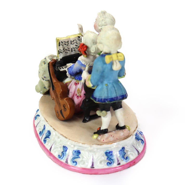 Antique Hand Painted Porcelain Musician Grouping C1890