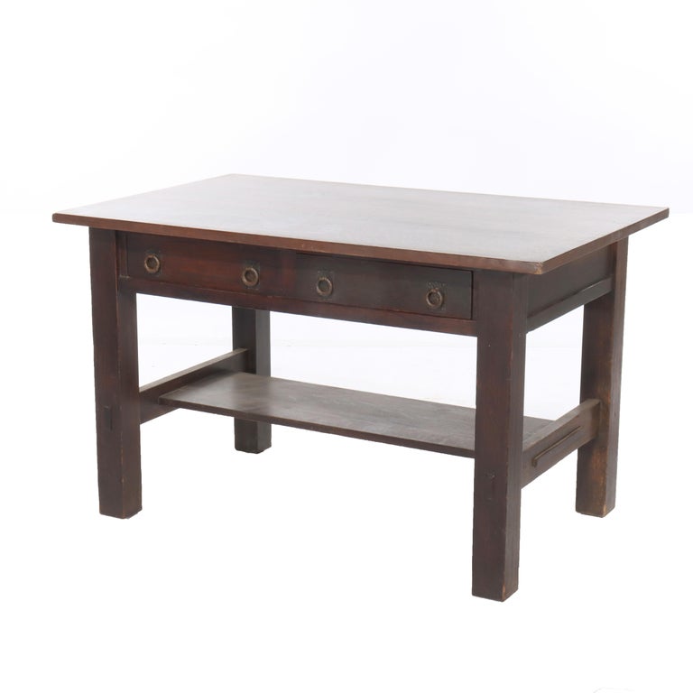 Antique Grand Rapids Chair Co. Arts & Crafts Mission Oak Library Table C1920