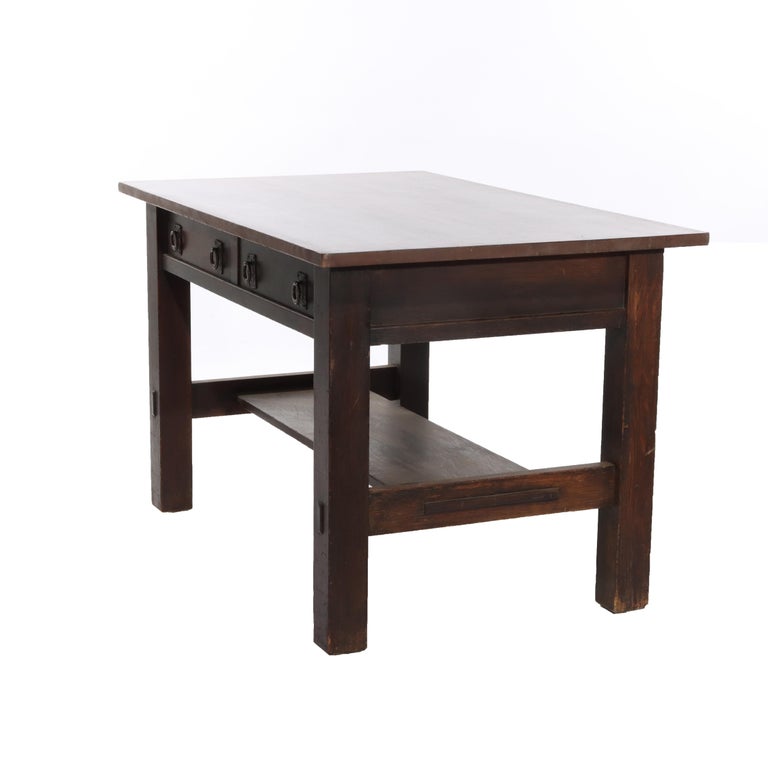 Antique Grand Rapids Chair Co. Arts & Crafts Mission Oak Library Table C1920