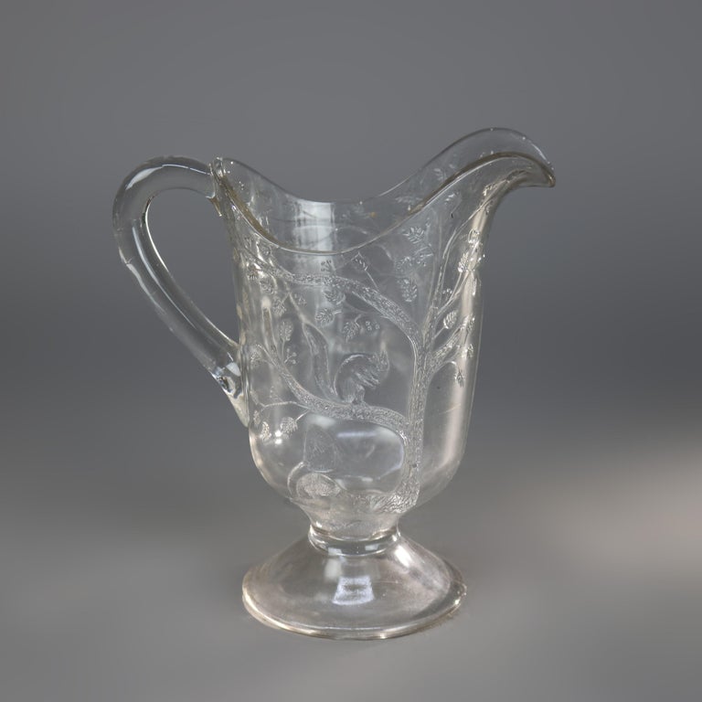 Four Antique Pressed Glass Water Pitchers 19thC