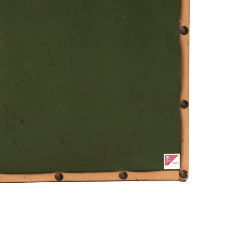 Antique Hand Painted Leather on Board Four Panel Dressing Screen 20thC