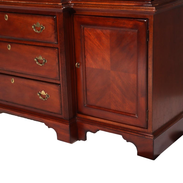 Oversized Lexington Palmer Home Federal Style Mahogany China Cabinet 20thC