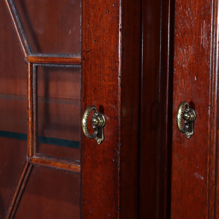 Oversized Lexington Palmer Home Federal Style Mahogany China Cabinet 20thC