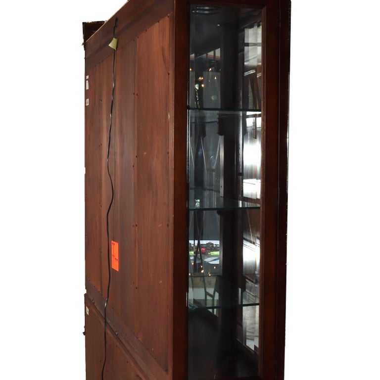 Oversized Lexington Palmer Home Federal Style Mahogany China Cabinet 20thC