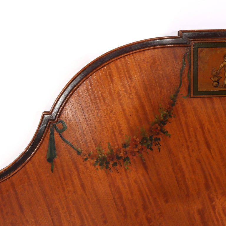 Antique Satinwood Adams Style Head & Foot Boards c1930