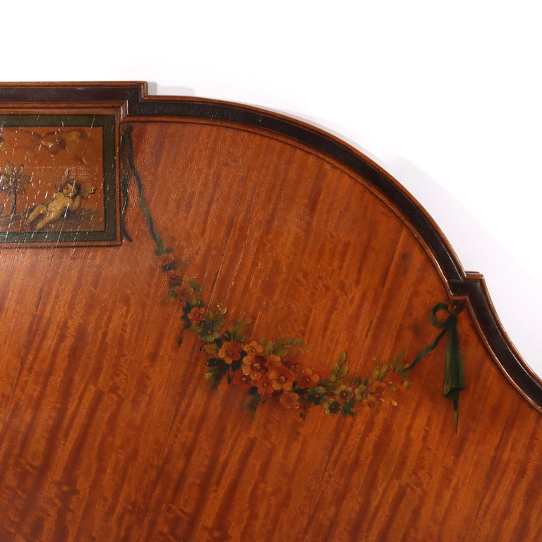 Antique Satinwood Adams Style Head & Foot Boards c1930