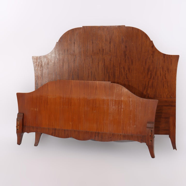 Antique Satinwood Adams Style Head & Foot Boards c1930