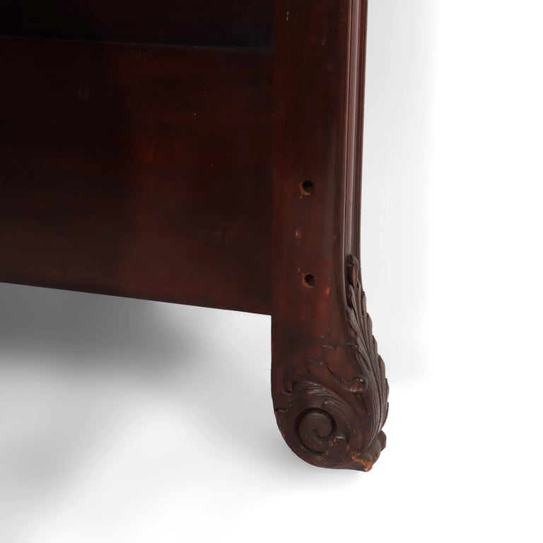 RJ Horner School Carved Mahogany Queen Size Bed Head & Foot Boards Circa 1890