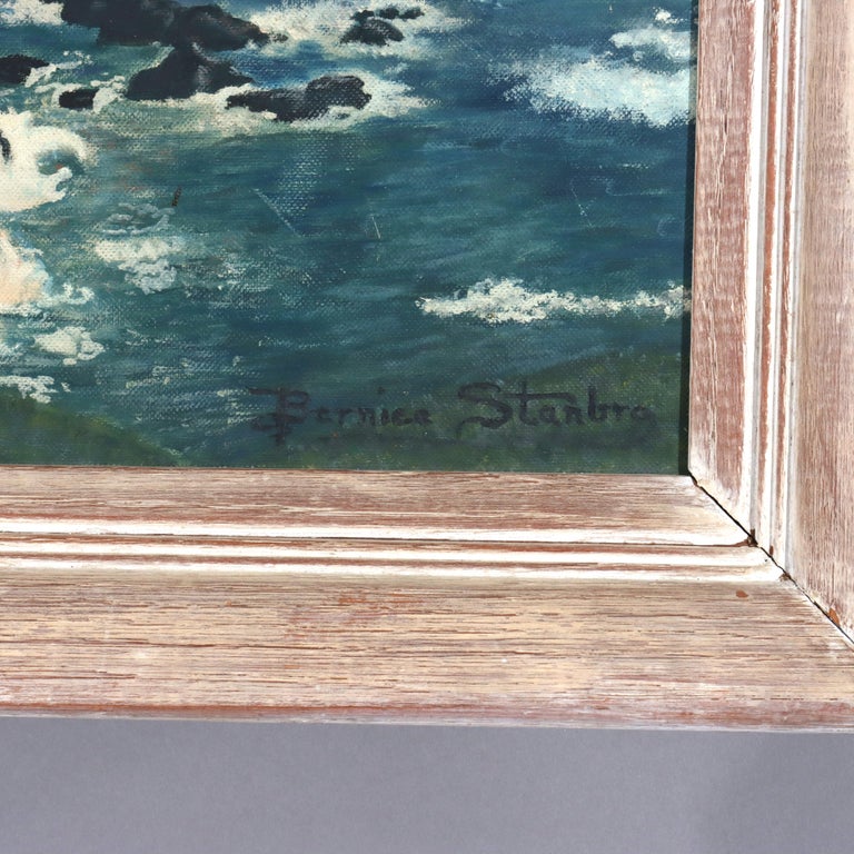 Vintage Oil on Board Painting “Oregon Coast” by Bernice Stanbro C1940