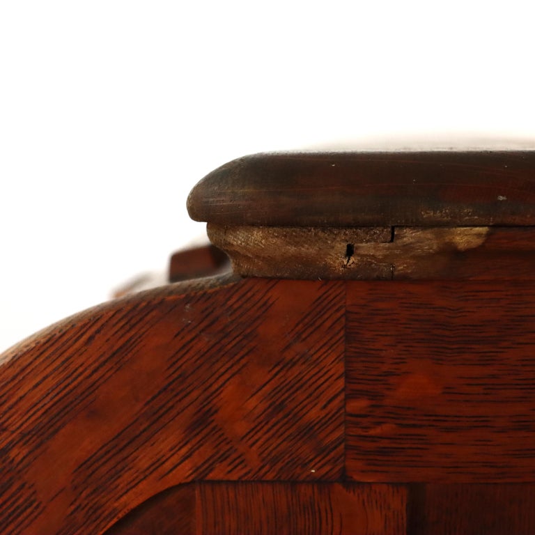 Antique Oak S-Roll Top Desk with Full Interior Unsigned C1900