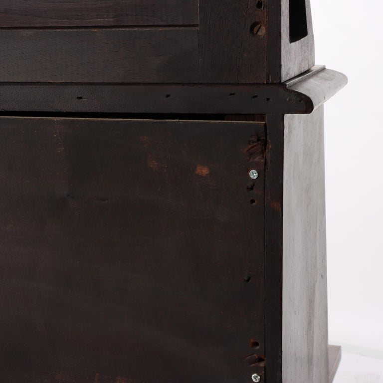 Antique Renaissance Revival Walnut & Burl Four-Drawer Drop Front Secretary c1880