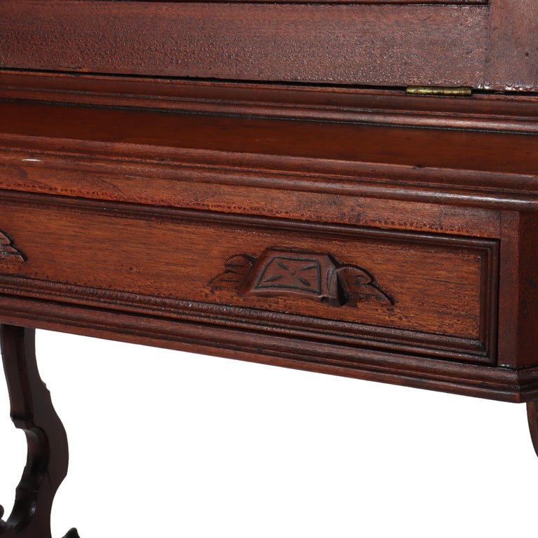Antique Victorian Walnut Drop Front Desk C1880