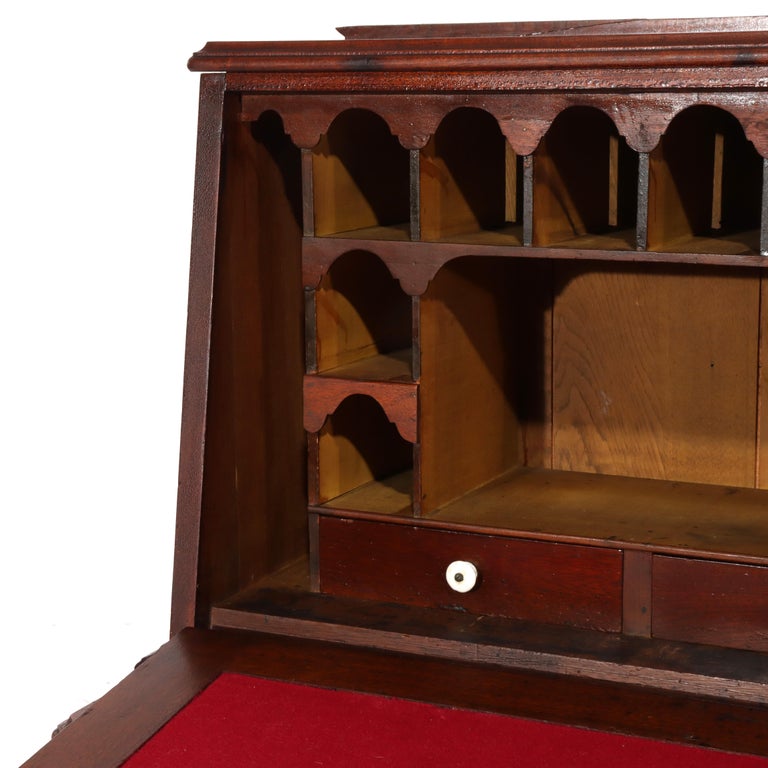 Antique Victorian Walnut Drop Front Desk C1880