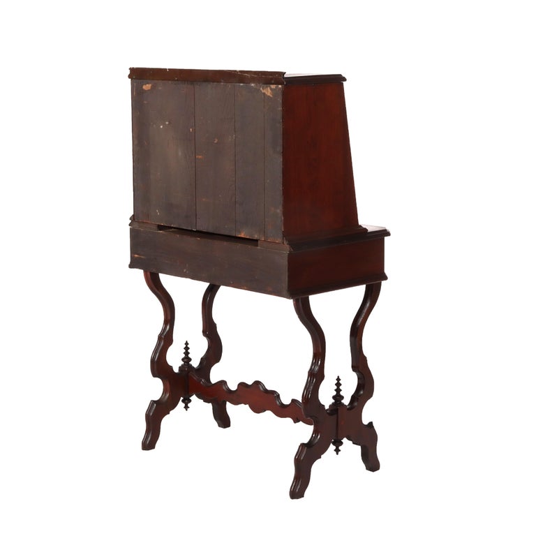 Antique Victorian Walnut Drop Front Desk C1880