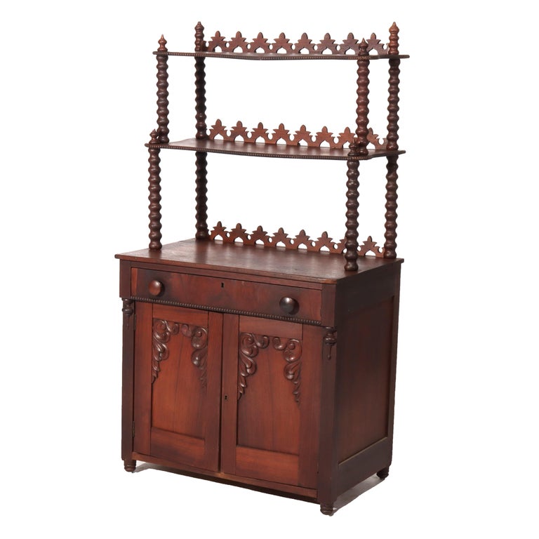 Antique Victorian Walnut 2-Shelf Server Etagere C1880