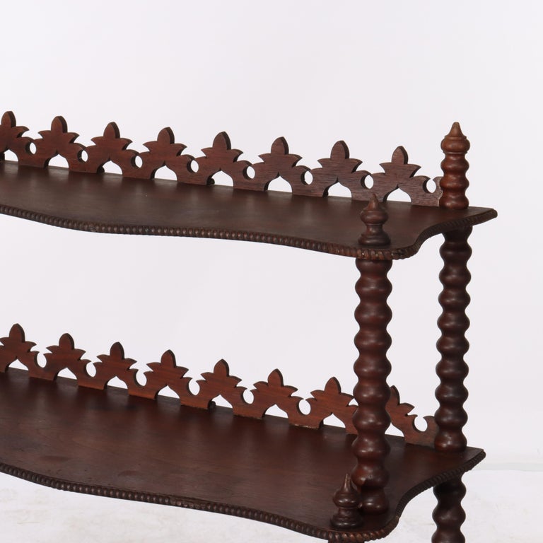 Antique Victorian Walnut 2-Shelf Server Etagere C1880