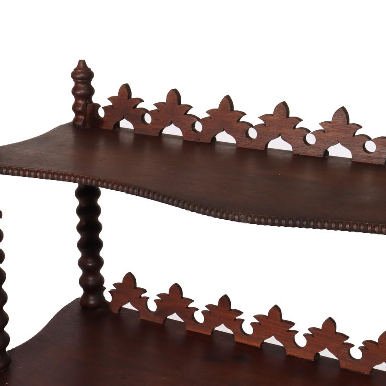 Antique Victorian Walnut 2-Shelf Server Etagere C1880