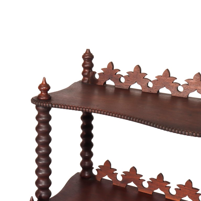 Antique Victorian Walnut 2-Shelf Server Etagere C1880