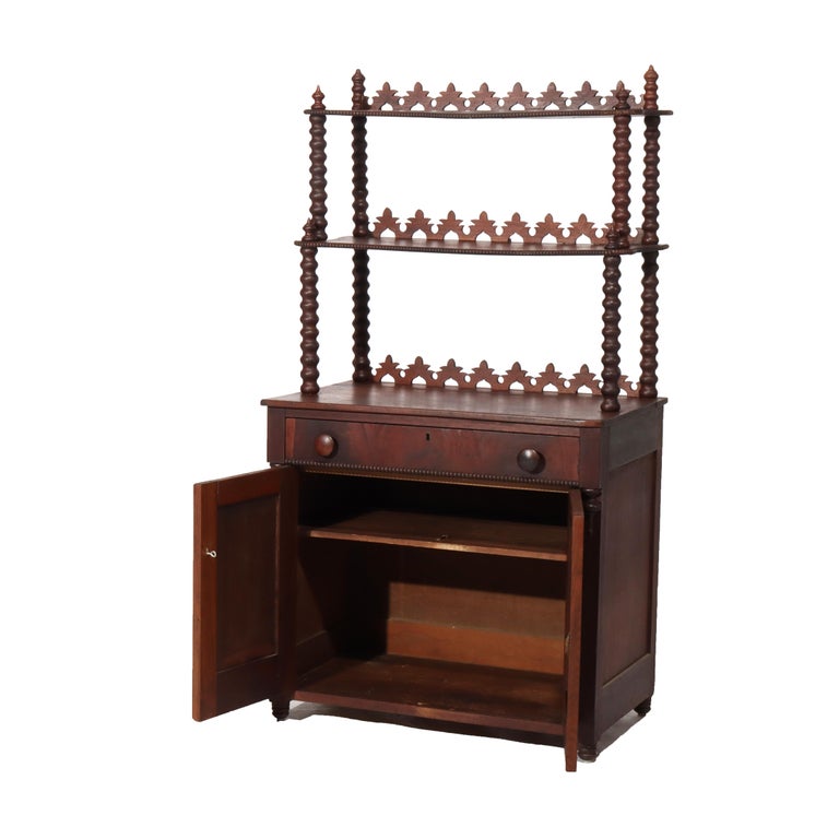 Antique Victorian Walnut 2-Shelf Server Etagere C1880