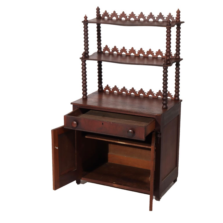 Antique Victorian Walnut 2-Shelf Server Etagere C1880