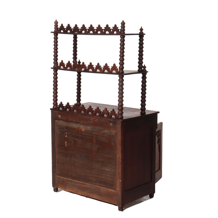 Antique Victorian Walnut 2-Shelf Server Etagere C1880