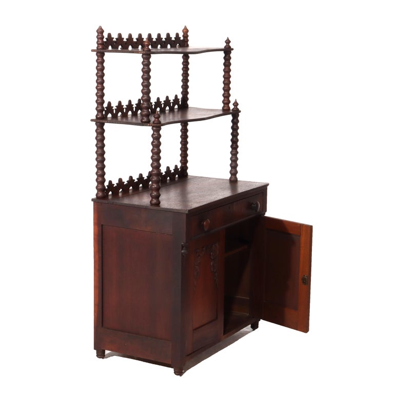 Antique Victorian Walnut 2-Shelf Server Etagere C1880