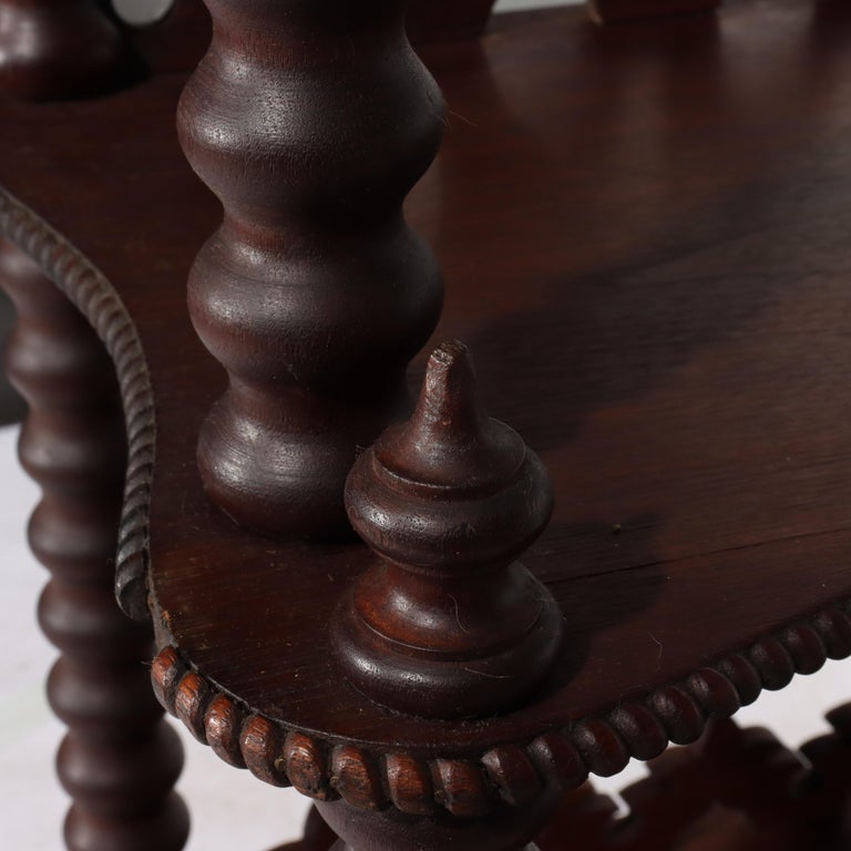 Antique Victorian Walnut 2-Shelf Server Etagere C1880