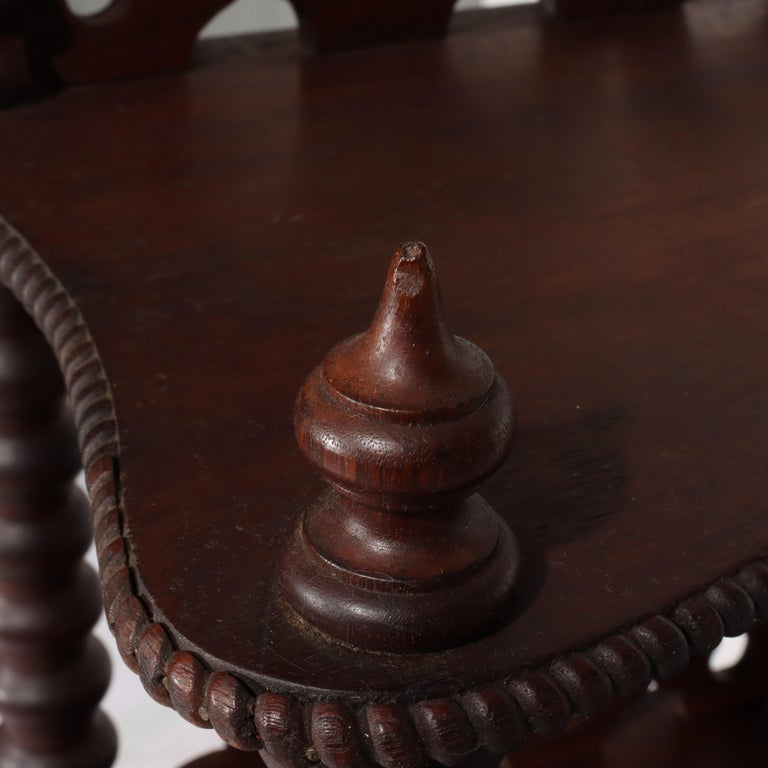Antique Victorian Walnut 2-Shelf Server Etagere C1880