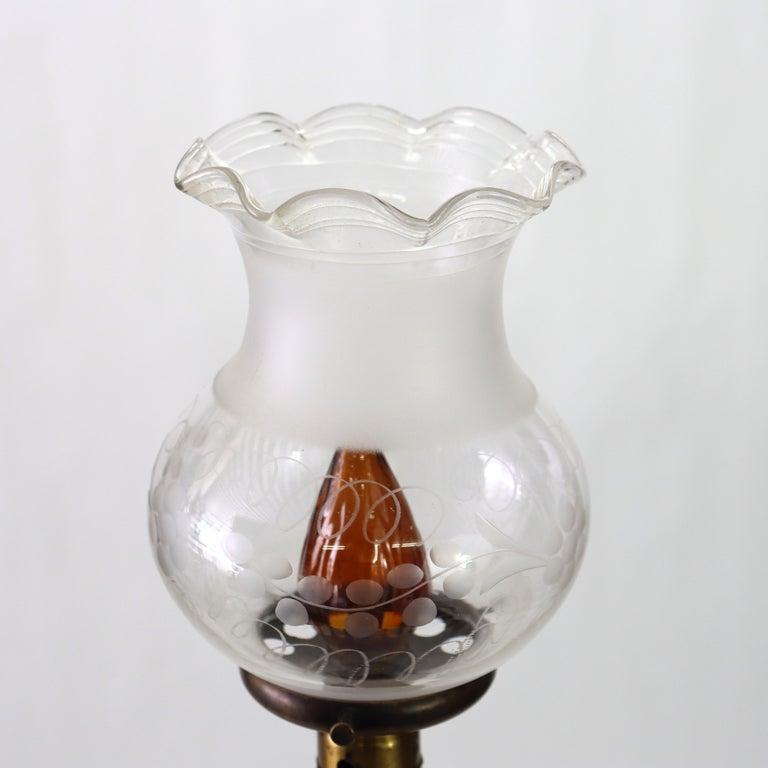 Antique Argand Sinumbra Bronze Electrified Solar Table Lamp c1840