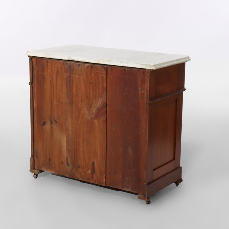 Antique Victorian Rococo Walnut Marble Top Washstand C1880