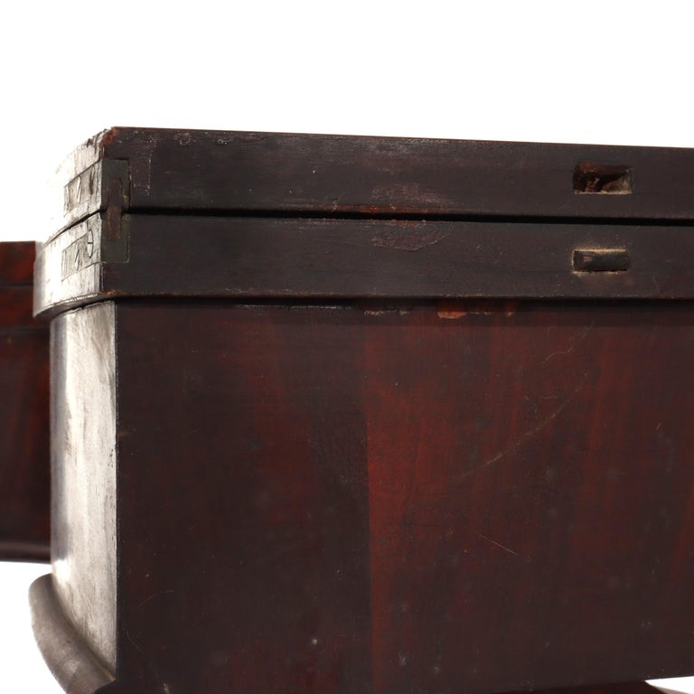 Antique Quervelle School First Empire Flame Mahogany Card Table c1840