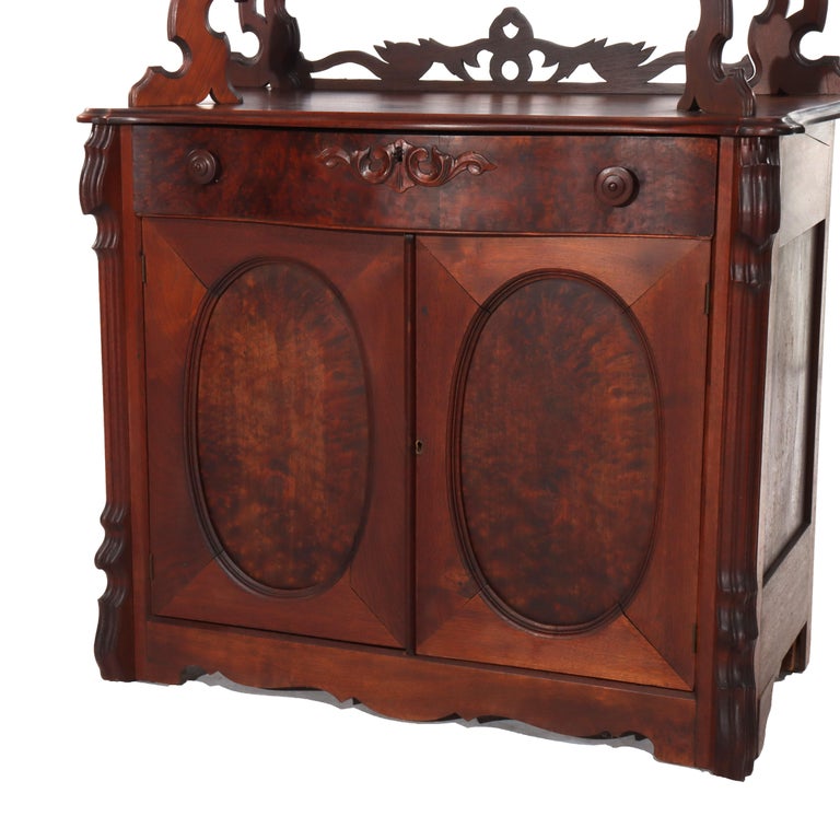 Antique Victorian Walnut & Burl Etagere Server C1880