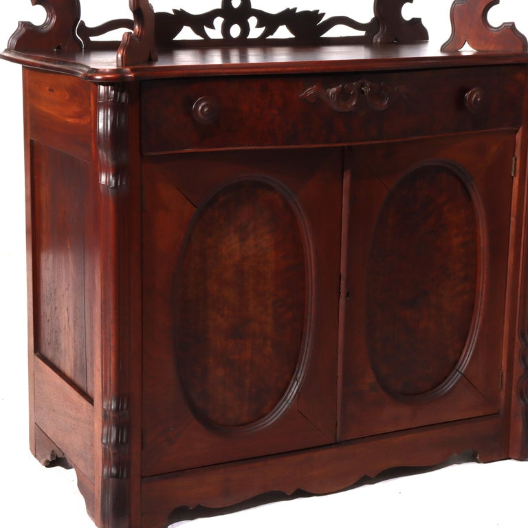 Antique Victorian Walnut & Burl Etagere Server C1880