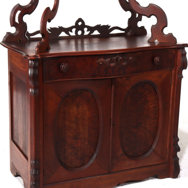 Antique Victorian Walnut & Burl Etagere Server C1880
