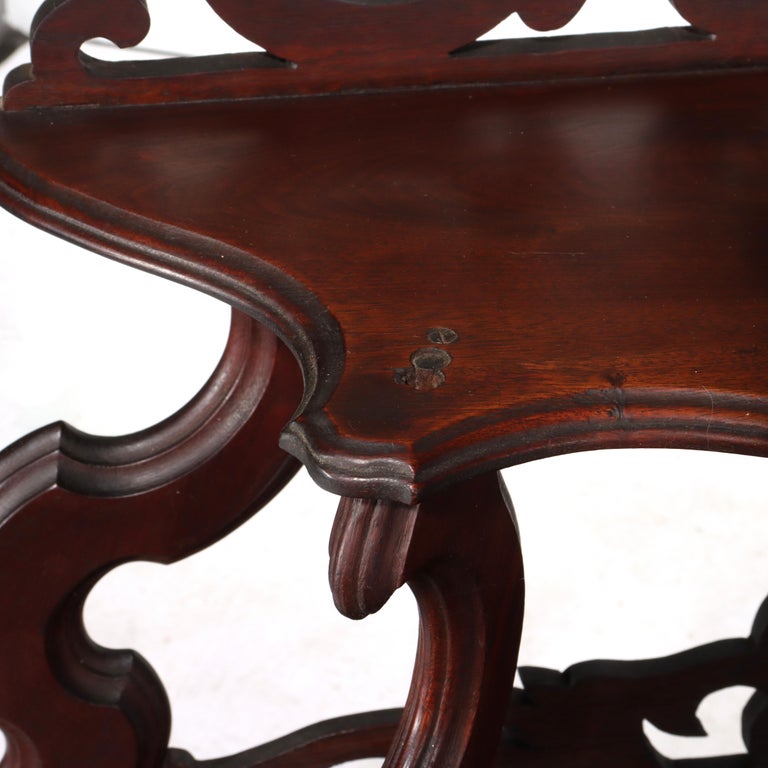 Antique Victorian Walnut & Burl Etagere Server C1880