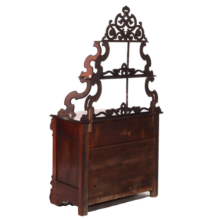 Antique Victorian Walnut & Burl Etagere Server C1880