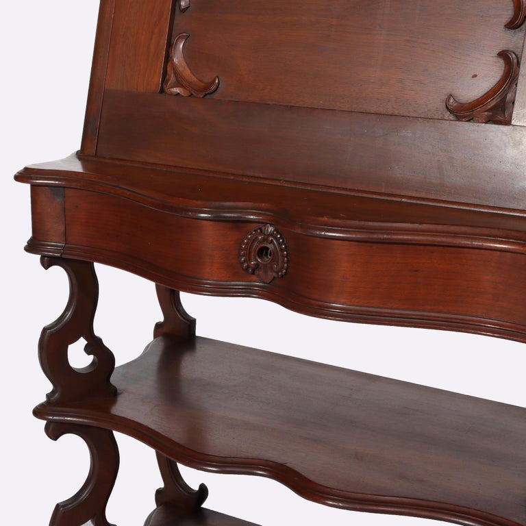 Antique Victorian Rococo Walnut Drop Front Lady’s Desk C1880