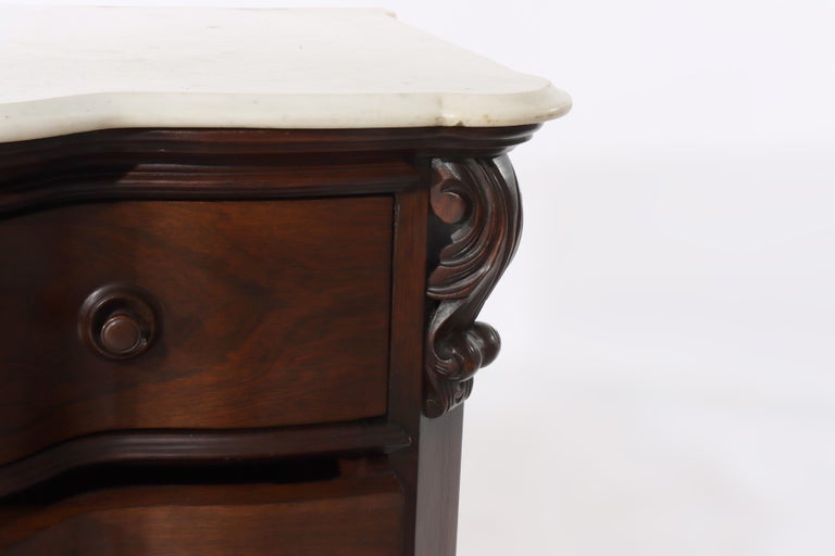 Antique Belter School Rosewood 4-Drawer Marble Top Dresser c1860