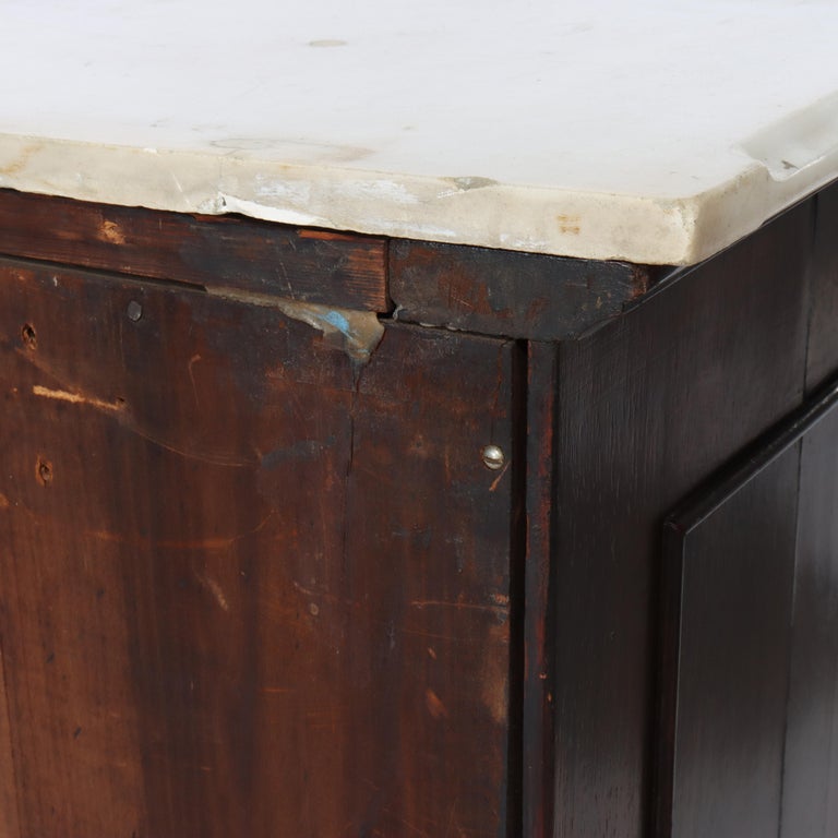 Antique Belter School Rosewood 4-Drawer Marble Top Dresser c1860