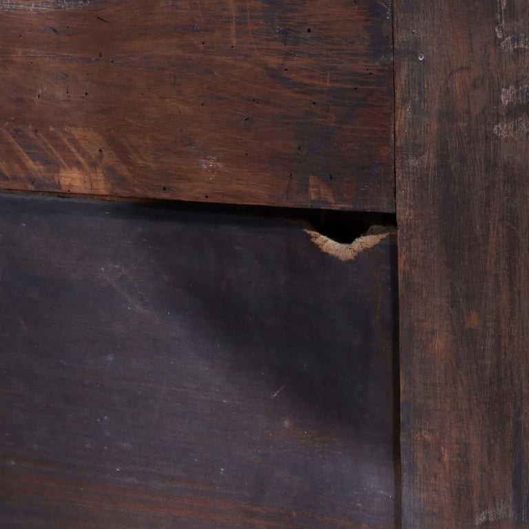 Antique Shaker School Cherry 5-Drawer Chest With Mirror C1890