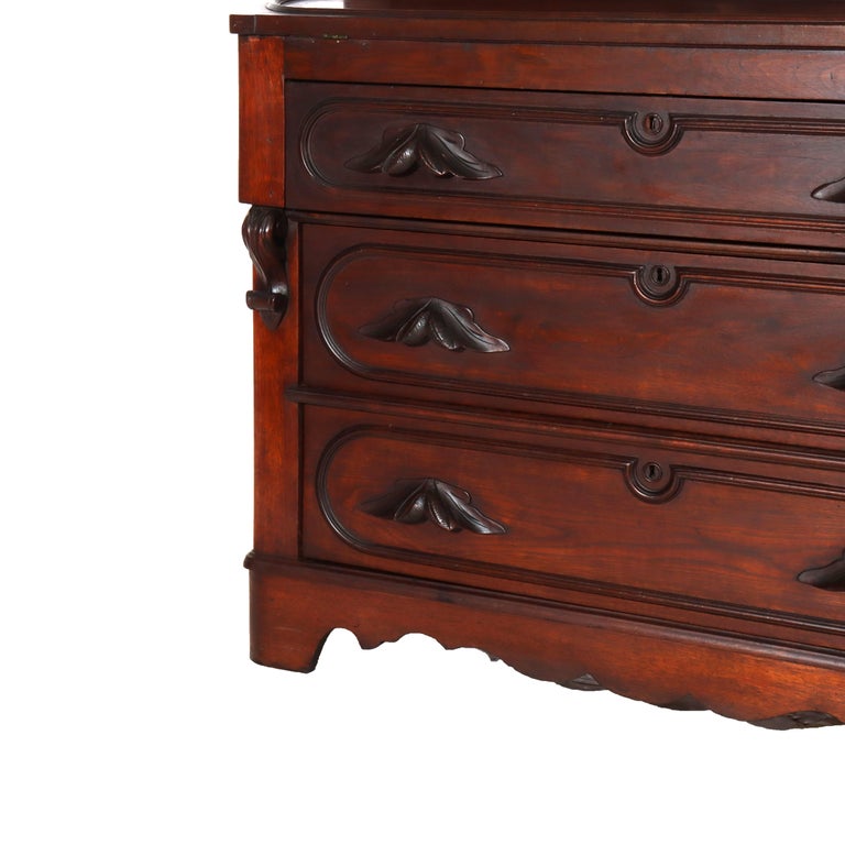 Antique Eastlake Victorian Walnut Secretary Desk C1880