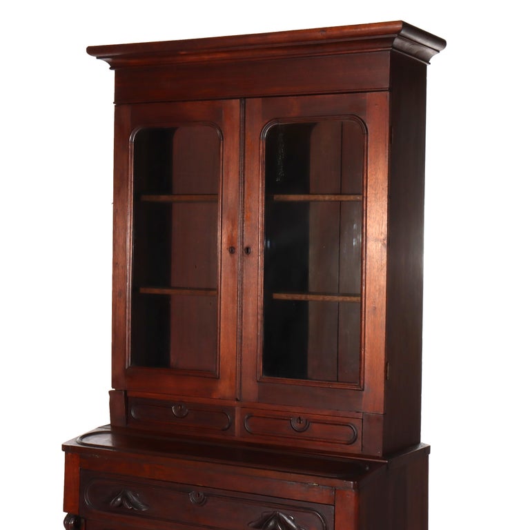 Antique Eastlake Victorian Walnut Secretary Desk C1880