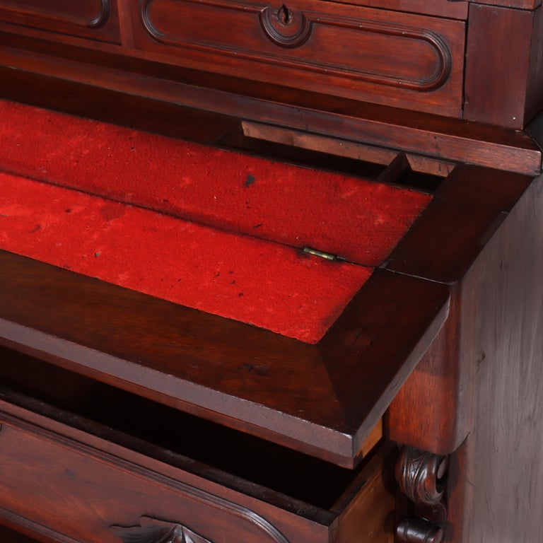 Antique Eastlake Victorian Walnut Secretary Desk C1880