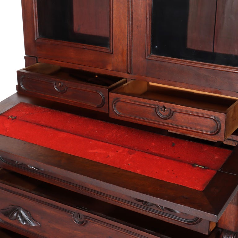 Antique Eastlake Victorian Walnut Secretary Desk C1880