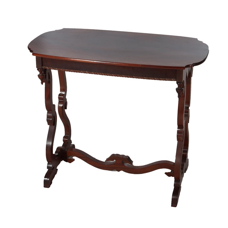 Antique Empire Flame Mahogany Lamp Stand C1870