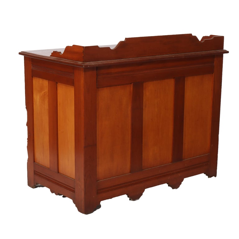 Antique Cherry Five Drawer Single Pedestal Desk C1910